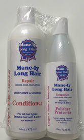 Mane-ly Long Hair SHOCK! Detangler bottle eases tangles for smoother grooming.