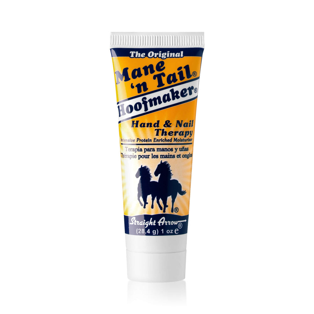 Mane 'n Tail Hoofmaker hand bottle closeup showing nourishing, non-greasy formula