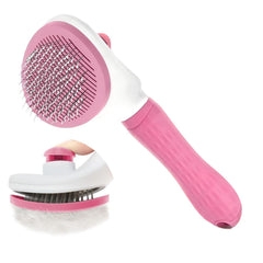 ManLinKei cat brush with release button removes loose fur for a cleaner home.