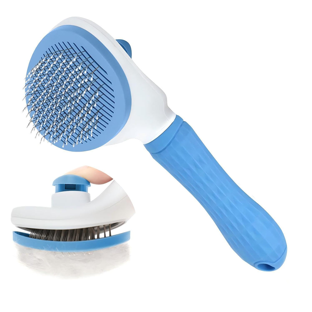 ManLinKei cat brush release-button view for easy hair release and cleaning