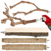 Manoai Bird Perch Stand apple wood grapevine Y-shape for parrots' grip and exercise