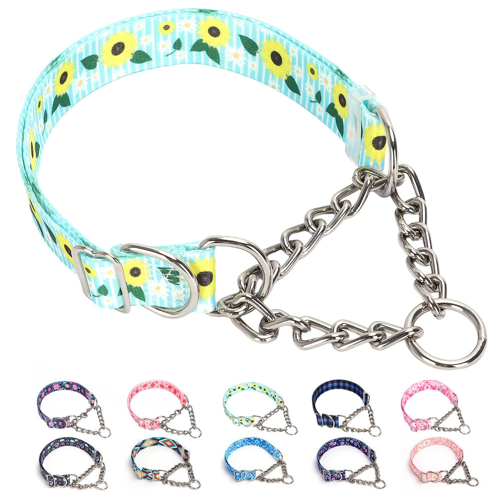 MAOWUWUJOZ martingale-collar sunflowers on dog neck for stylish safety.