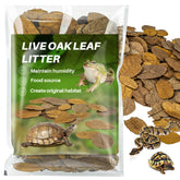 MAQIHAN dry oak leaf litter package showing natural substrate for reptiles and isopods