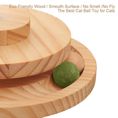 Marchul cat ball toy wooden track provides durable, long-lasting indoor use.