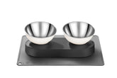 Marchul elevated cat bowls set dining setup reduces neck strain during meals.
