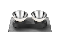 Marchul elevated cat bowls set dining setup reduces neck strain during meals.
