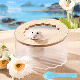 Marchul hamster sand bath container angle view for observing bathing and play