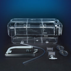 Marina Fluval three-compartment box demonstrates organized housing for simultaneous fry care