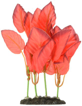 Marina Naturals Red Foreground silk plant small decor for lifelike color and safe aquarium aesthetics.