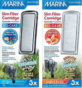 Marina slim filter carbon plus ceramic cartridges pack reduces odors and pollutants in aquariums