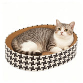 Markarbarka 2-in-1 oval cat scratcher bed highlights durable lounging surface for indoor cats.