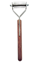 Mars Coat King dematting tool with wooden handle, comfortable grooming.
