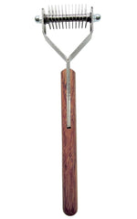 Mars Coat King dematting tool with wooden handle, comfortable grooming.