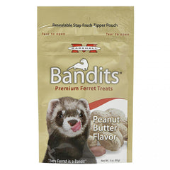 Marshall Bandits peanut butter ferret treats pouch showing soft texture for daily rewards