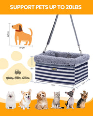 MARSLABO booster seat shows adjustable leash for secure travel