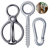 Martx blocker tie ring closeup shows durable stainless steel for reliable horse restraint.