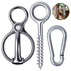 Martx blocker tie ring closeup shows durable stainless steel for reliable horse restraint.