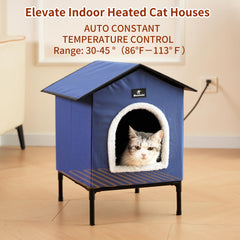 MARUNDA heated cat house features durable construction for seasonal protection against elements