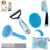 MASTER QUEEN dog brush kit blue pouch for organized home grooming
