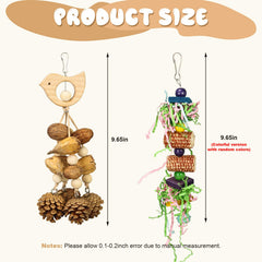 Matafat Bird Toys 3-Pack colorful foraging highlights diverse textures for cognitive engagement.