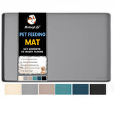 MateeyLife dog-cat food mat on floor keeps bowls stable with a waterproof, easy-clean surface