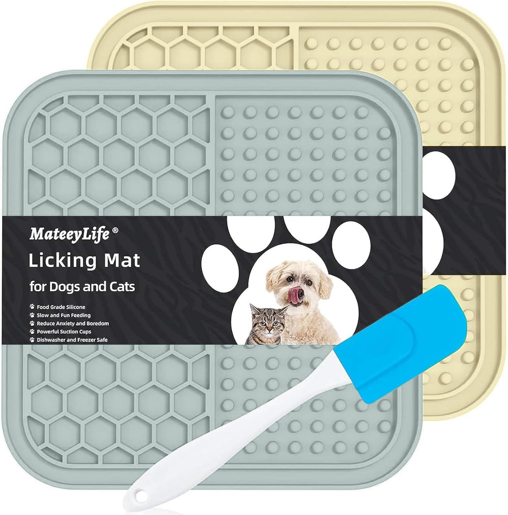 MateeyLife lick mat for dogs with suction cups in a 2-pack supports slow feeding.