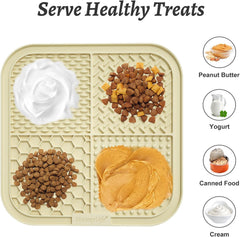 MateeyLife slow-feeder mats for dogs and cats with two-quadrant textures.
