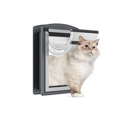 MAVRICPOWER steel large cat door exterior shows durable steel construction for outdoor use.