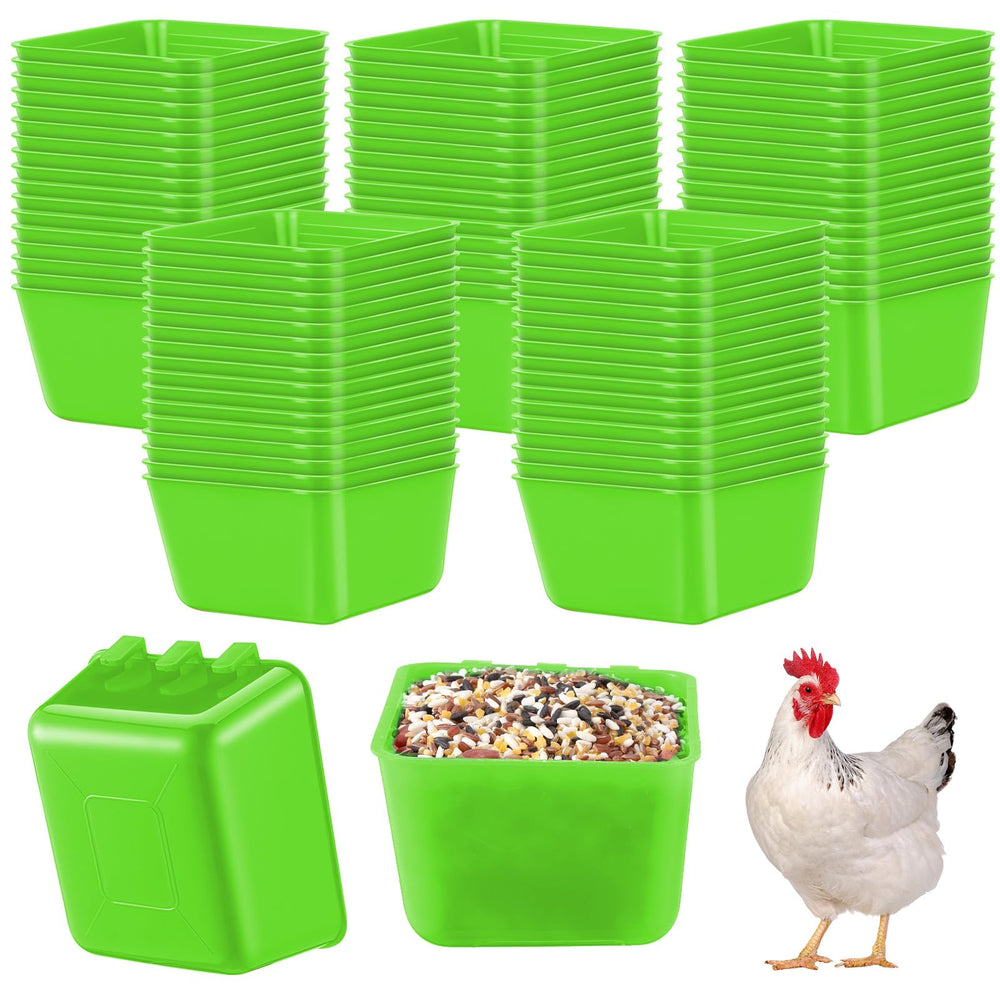 Maxdot cage cups chicken feeder green 16oz convenient feeding and hydration for small poultry