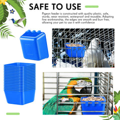 Maxdot parrot-feeder cups hanging blue for stable feeding height