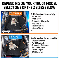 MAXFUT truck dog hammock keeps seats protected during car rides.