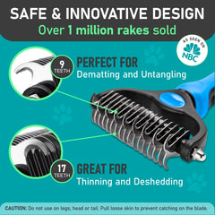 Maxpower Planet dog-grooming-session-in-use demonstrates efficient deshedding for mats and tangles.