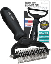 Maxpower Planet dual-sided hair brush with 9 and 17 teeth for quick dematting and deshedding