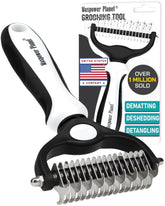 Maxpower Planet Pet Grooming Brush dual-sided close-up for mats and deshedding.