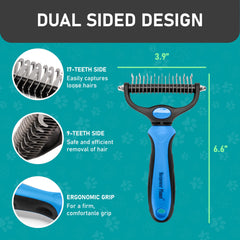 Maxpower Planet undercoat rake demonstrating 17-teeth tool for thinning and deshedding.