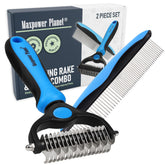 Maxpower Planet pet grooming rake and dematting comb for dogs, reduces mats during grooming.