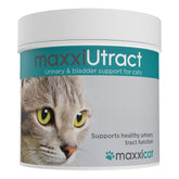 MaxxiPaws maxxiUtract bottle-front shows urinary support for cats and easy daily dosing.