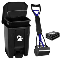 mayayaday outdoor dog poop trash can lid enables hands-free operation for yard use.
