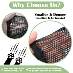 Mayerzon dog muzzle with quick-release buckle and adjustable straps for secure fit.