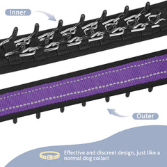 Mayerzon Martingale no pull collar patented-link design demonstrates easy size adjustments