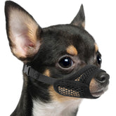 Mayerzon mesh muzzle front opening for brachycephalic comfort during grooming