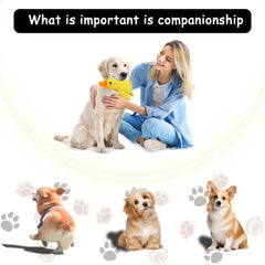 MayFancy Quack-Quack Calming Duck Toy yellow side view for easy carrying and visibility