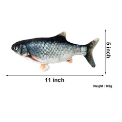 Mayhow motion-sensor flopping fish activates with paw taps