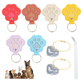 Maymalze paw-shaped leather memory keychain with closed fur compartment for secure keepsake.