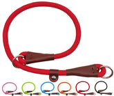 MayPaw slip-collar red 24in on dog for safer walking and control.