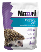 Mazuri hedgehog food bag 8oz showing nutritionally complete pellets for hedgehog care
