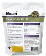 Mazuri Juvenile Tortoise Food bag back-label closeup with per-pack details and value.
