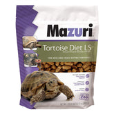 Mazuri Low Starch Tortoise Diet packaging image highlights convenient 12 oz bag for feeding.