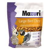 Mazuri nutritionally complete bird food for large birds front view of the 3 lb bag for enrichment.