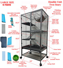 Mcage cage dimensions showcase 24x17.5 footprint for roomy play area
